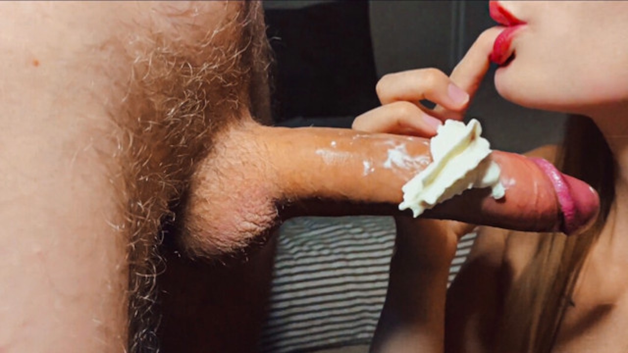 Whipped cream blowjob