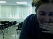 Brunette caugh in public class room 5/16