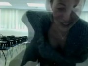 Brunette caugh in public class room 9/16
