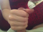 POV Amateur Wife In Sexy Bodystocking Gives Handjob 8/16