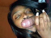 Gf gives sloppy deepthroat and swallows 12/16