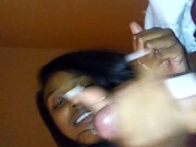 Gf gives sloppy deepthroat and swallows 16/16