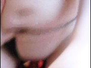 Two college teen lesbians finger, strap on fuck to orgasm, big tits and ass 14/16