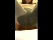 Piss loving whore drenches herself on webcam