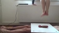 Amateur barefeet - Total destruction and cockcrush my manhood with barefeet jumping