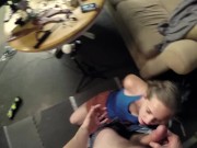 POV Blowjob-- Cum In Mouth-- Real Couple- Swallow 5/16