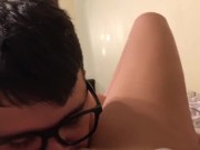 Professor sucks Students pussy until She cums all over his Face! 12/16