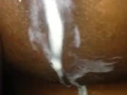Creamy Ebony Lesbian squirt!!! 14/16