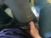 BLUE JEANS SHAVED PUSSY CUMMING HARD 3/16