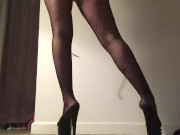 Fishnets and Stripper Heels Sexy Tease Feet POV 12/16