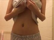 Petite Japanese College Teen Baby_Yui Shower Blowjob First Time Swallowing 1/16