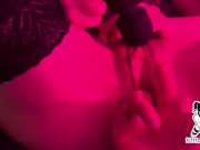 Whore Slutwife cums hard then takes thick load on her mask.  6/16