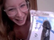 It barely fits! stretching my tight pussy with a giant dildo 3/16