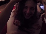Beautiful Cum and Sensual Blowjob - cock kisses, pretty face, soft tits