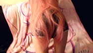 Fuck girl pink hair Long pink haired teen fucked from the back