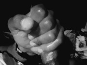 Male stripper masturbation strokes rock hard 7in plus cock 9/16