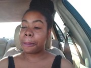Ebony Big Lips Sucking Ice cream Pop Outside in Car - Cami Creams 13/16
