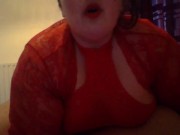 Smoking in Red Lingerie 9/16