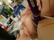 Sissy squirts in pissy panties with bubby 8/16