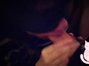 blindfold submissive sperm addict serves under table 3/16