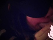 blindfold submissive sperm addict serves under table 5/16