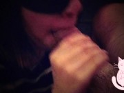 blindfold submissive sperm addict serves under table 7/16