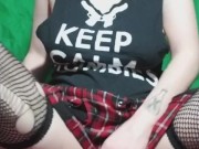 Emo babe plays with wet pussy 3/16