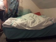 fat white girl buttcrack making bed and texting totally naked 3/16