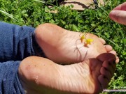 I Want You to Cum ALL Over my Oiled Up Little FEET - PUBLIC foot show! 7/16