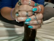 Goddess Shaira Strokes My Big Dick Then Gets Her Hand Measured 9/16