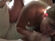 Horny COLLEGE slut gives AMAZING head