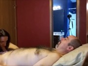 George Lays Back While Missy Licks His Balls and Sucks His Uncut Dick 4/16