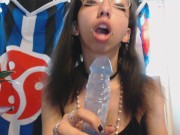 POV Messy Blowjob Thick Jelly Rubber Dildo 10/16