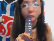 POV Messy Blowjob Thick Jelly Rubber Dildo 11/16