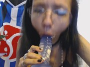 POV Messy Blowjob Thick Jelly Rubber Dildo 15/16