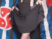 HD Close up of Meaty Hairy Pussy and Asshole in Crotchless Fishnet Tights 1/16