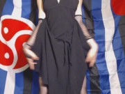 HD Close up of Meaty Hairy Pussy and Asshole in Crotchless Fishnet Tights 3/16