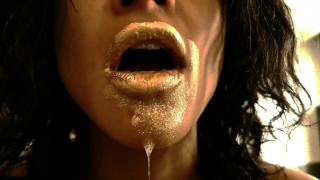 PORN IS BEAUTIFUL: foot fetish, peeing, drool, close-up, gold body ...