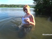 Squirt in a public place! Swimming in the lake with clothes on! 9/16