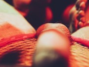 Teasin with my tootsies: Crossdressing Foot job from tattooed goth girl 1/16