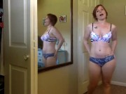 Cute all natural Milf tries on new panties for you - Voyeur 13/16