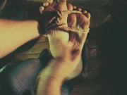 Bondage Dirty Soles Footjob from Goth Girl 14/16