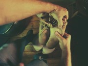 Bondage Dirty Soles Footjob from Goth Girl 9/16