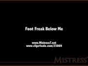 Mistress T lucky guy clean his cum off her feet 1/16