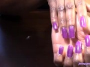 Long Nails: Violet Vibes and Lotion 7/16