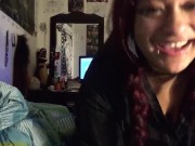 Thick Latina goth girl and her blue buttplug 1/16