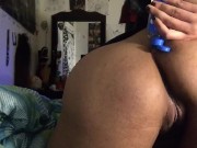 Thick Latina goth girl and her blue buttplug 7/16