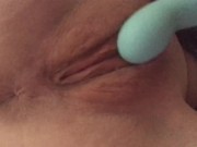 Gentle real orgasm while toying my fresh shaved pussy