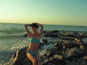 Risky public blowjob on the beach.Travel diaries pt1 1/16