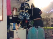 buttcrack doing chores - big shorts keep falling down 4/16